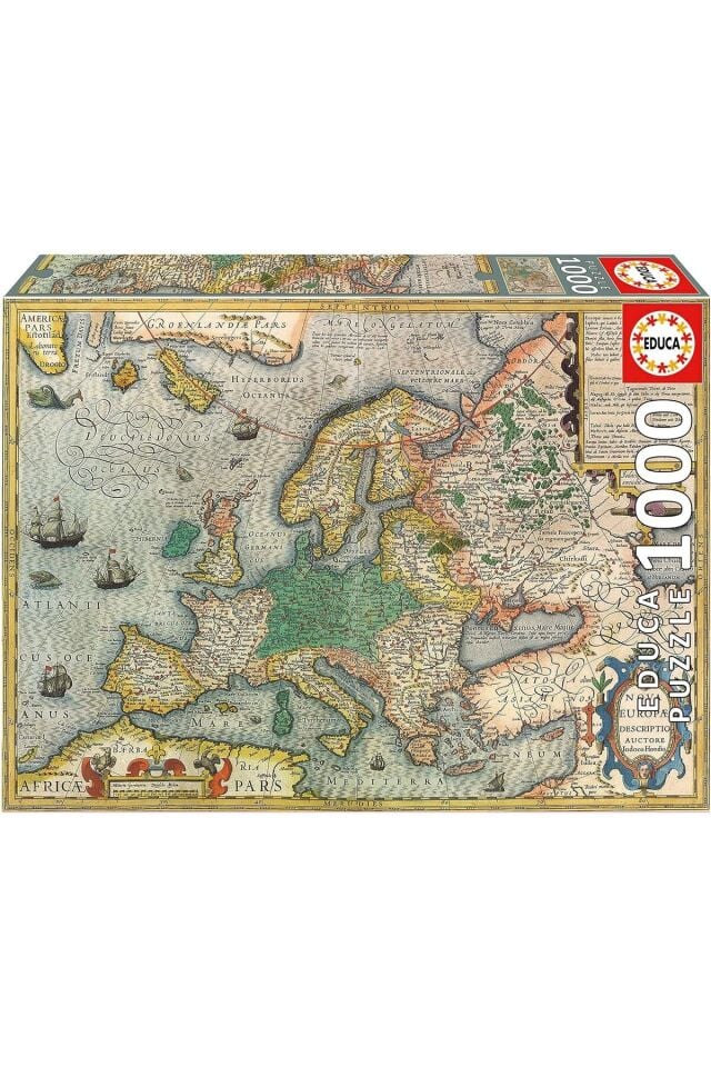Educa 1000 Parçalı Avrupa Haritası Karton Puzzle/Yapboz - Map Of Europe - 19624