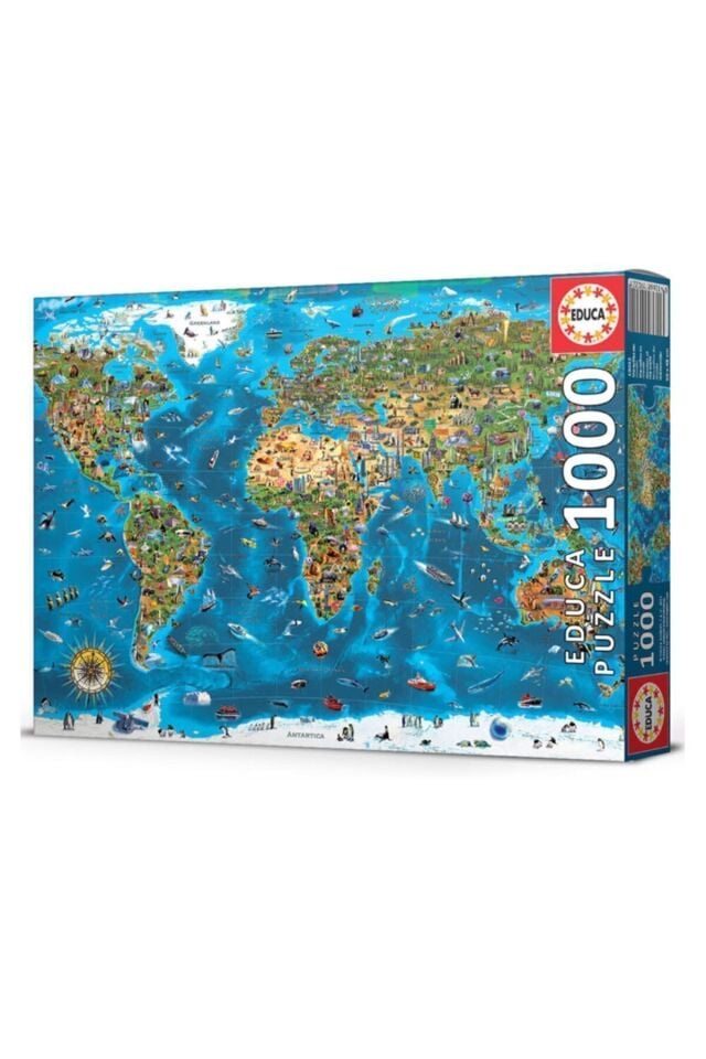 Educa 1000 Parça Dünya Harikaları Harita Puzzle
