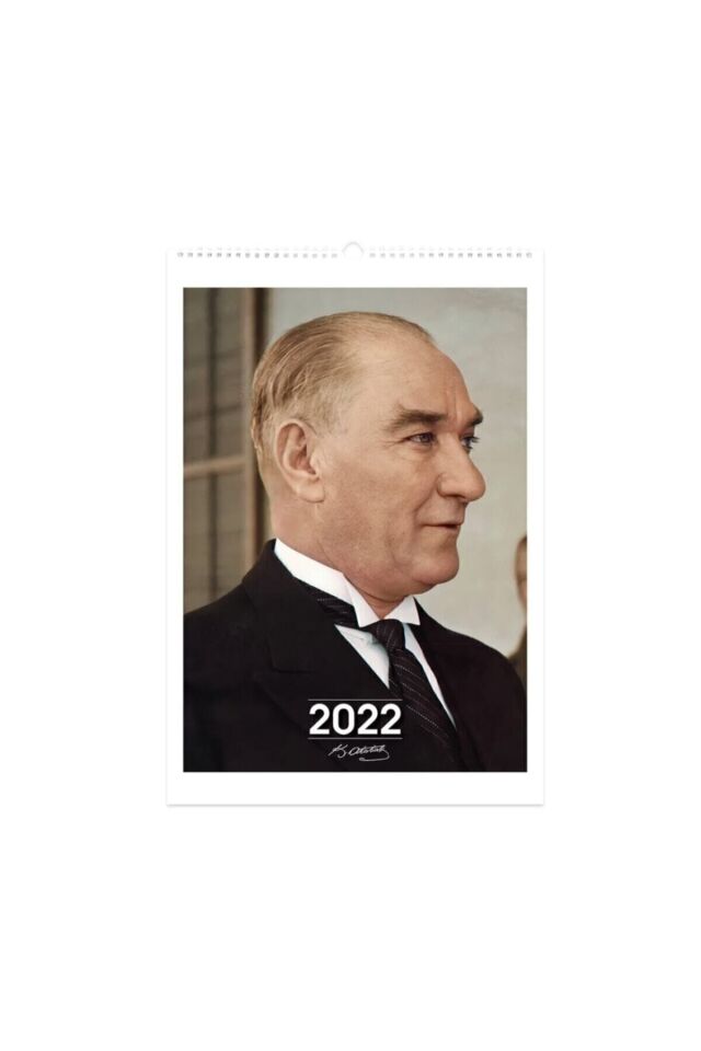 2022 Duvar Takvimi Spiralli Atatürk 12 Yaprak 32x47 Cm 810520-99