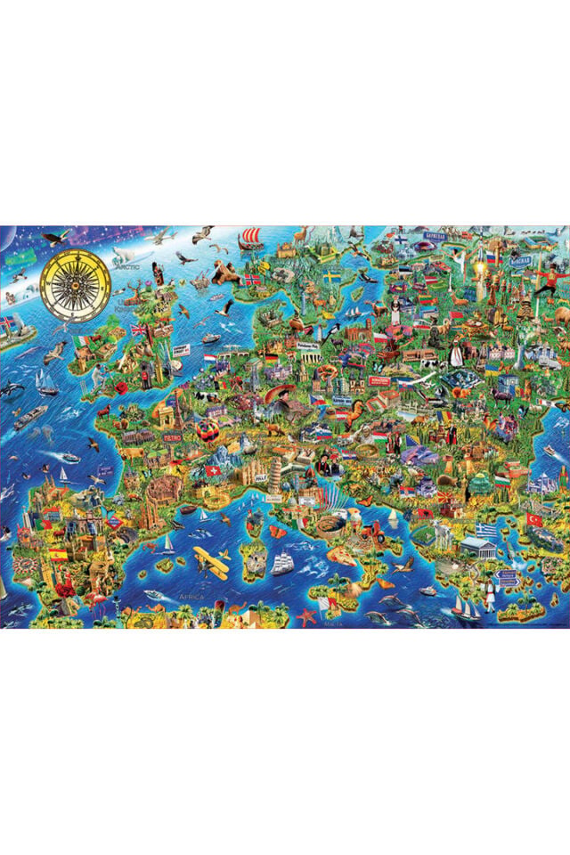 Educa 500 Parça Çılgın Avrupa Haritası Puzzle