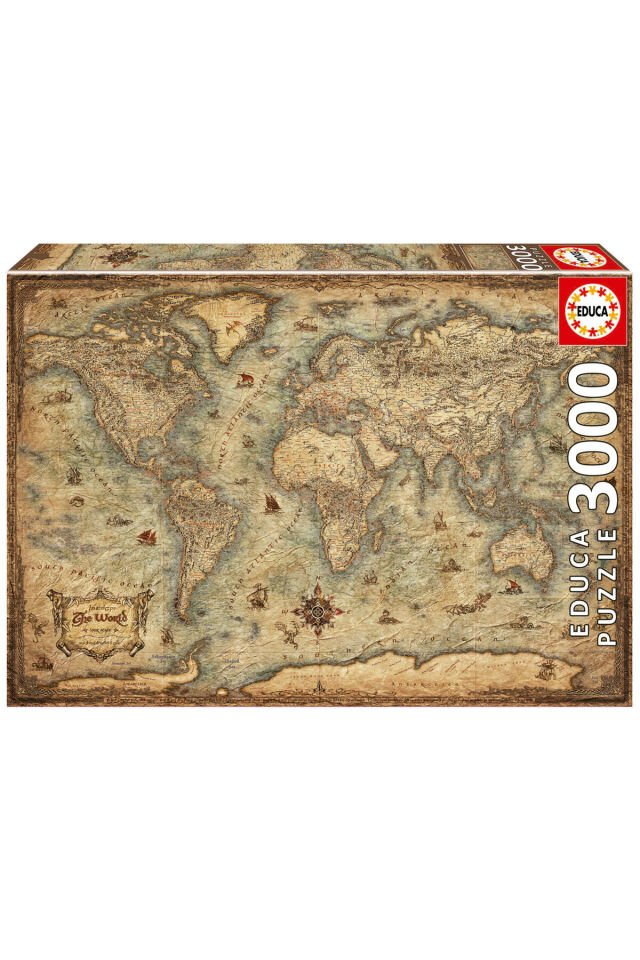 3000 Parça Dünya Haritası Puzzle - 19567 - Map Of The World