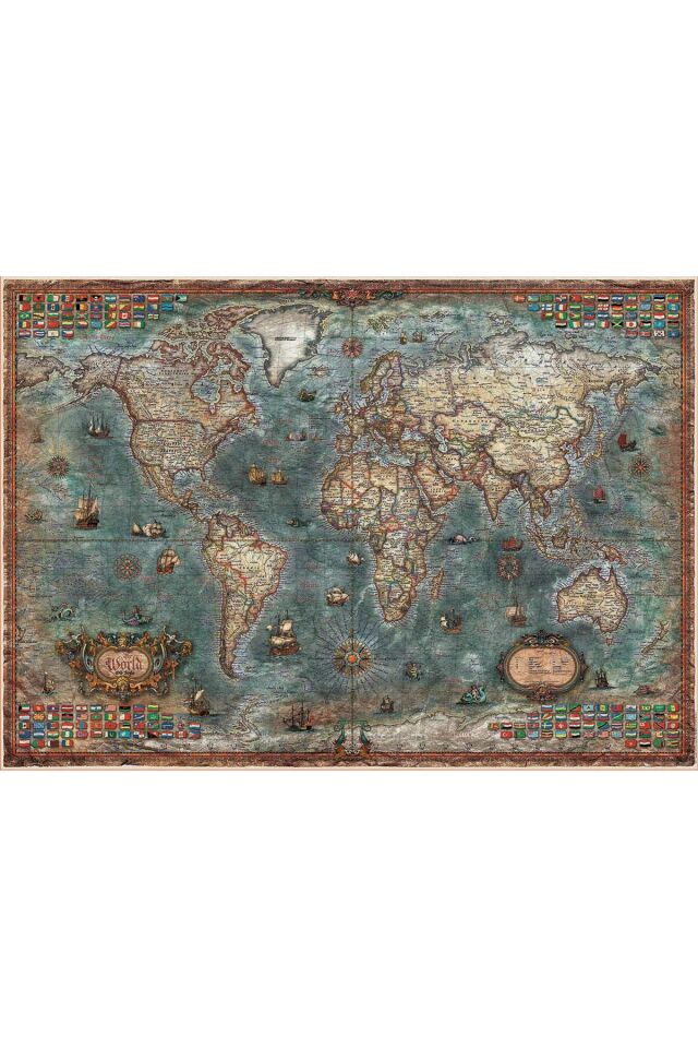 Educa 8000 Parça Tarihi Dünya Haritası Puzzle